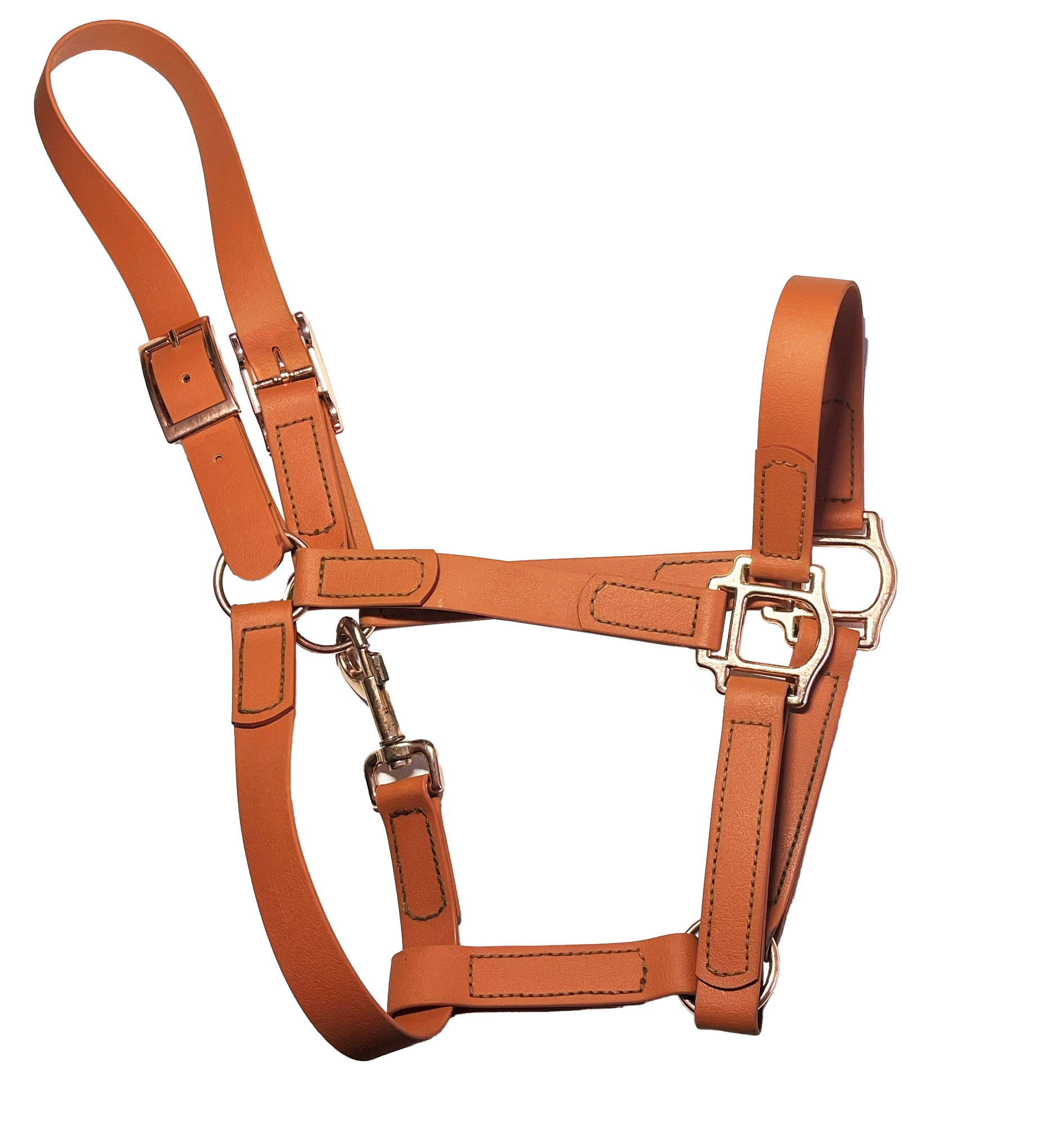 Basic PVC Halter Apricot Ice Cream with Rose Gold Hardware