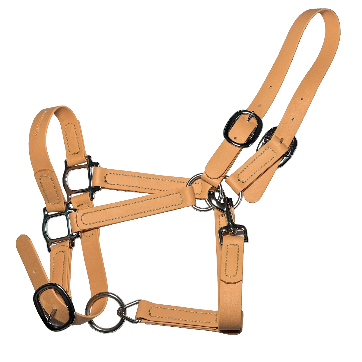 Basic PVC Halter with Double Adjustment “Harvest Beige” with Silver Hardware