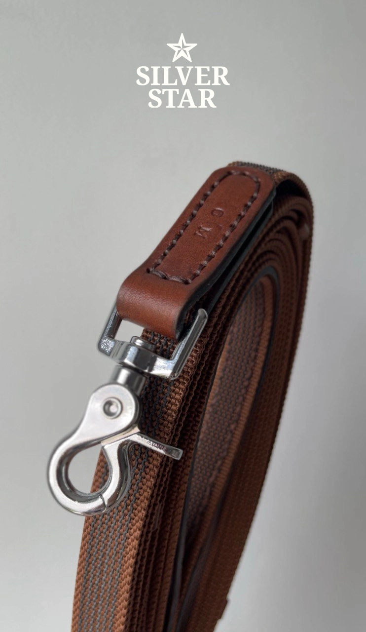 Premium  Lunge Line “Chestnut Bark” Stainless Steel Snap