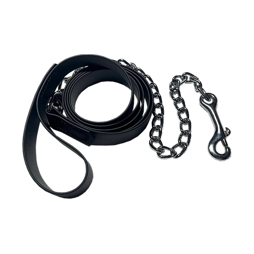 Premium PVC Chain Lead Rope 2.4 m Midnight Soil Silver Star