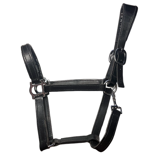 Leather Halter Black Anatomical Classic No.1